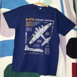 B-17G Flying Fortress WW2 Bomber Blue T-Shirt